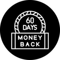 60 Days Refund Policy Line Circle Inverted vector