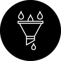 Water Filtering Funnel Icon Line Circle Inverted vector