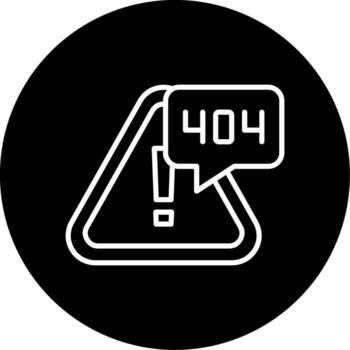 Error 404 Page Not Found Line Circle Inverted vector