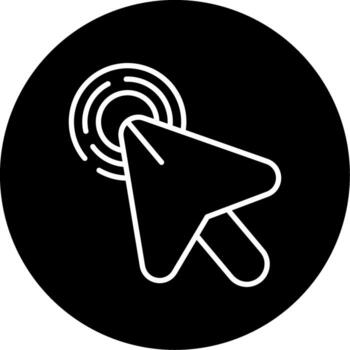 soltero ratón hacer clic línea circulo invertido vector