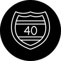 U.S. Interstate Route Symbol Line Circle Inverted vector