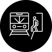Urban Subway Station Entrance Line Circle Inverted vector