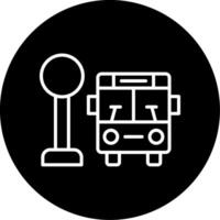 Central Bus Station Hub Line Circle Inverted vector