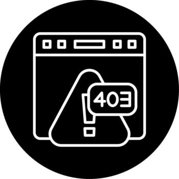 Error 403 Forbidden Resource Access Line Circle Inverted vector