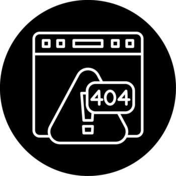 error 404 página no encontró indicador línea circulo invertido vector