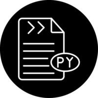 Python Programming Language Icon Line Circle Inverted vector