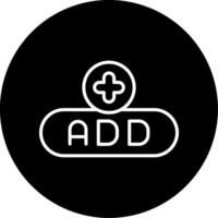 Add New Item Button Line Circle Inverted vector