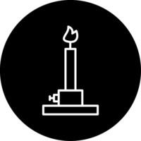 Bunsen Burner Flame Tool Line Circle Inverted vector
