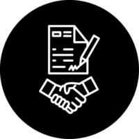 Digital Contract Agreement Form Line Circle Inverted vector