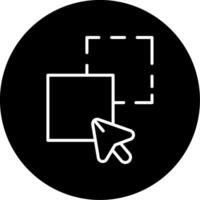 Drop Item in Field Line Circle Inverted vector