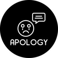 Sincere Apology Statement Line Circle Inverted vector