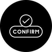 Confirm Action Button Line Circle Inverted vector