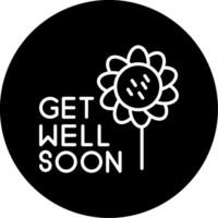 Wishing You a Speedy Recovery Line Circle Inverted vector