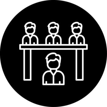 candidato entrevista discusión escena línea circulo invertido vector