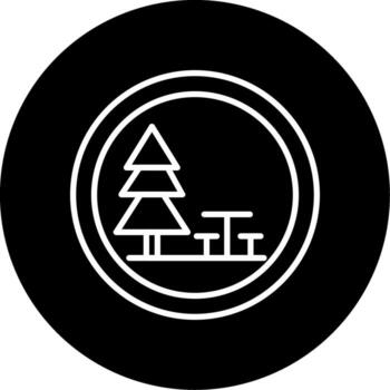 Highway Rest Area Icon Line Circle Inverted vector