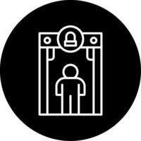 Security Screening Checkpoint Line Circle Inverted vector
