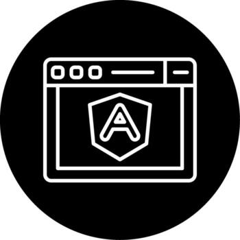 angular Interfaz marco de referencia línea circulo invertido vector