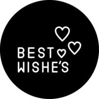 Sending Best Wishes Your Way Line Circle Inverted vector