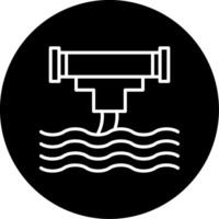 Wasting Clean Water Alert Line Circle Inverted vector
