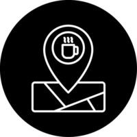 Coffee Shop Geo Location Line Circle Inverted vector