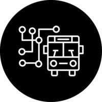 Detailed Bus Route Map Line Circle Inverted vector