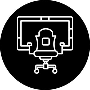 Flight Simulator Cockpit Setup Line Circle Inverted vector
