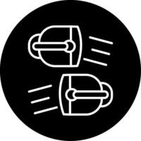 Front Headlight Beam Line Circle Inverted vector