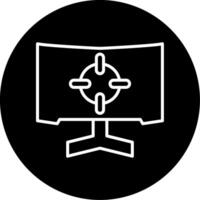 Ultra Wide Gaming Monitor Line Circle Inverted vector