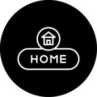 Home Navigation Button Line Circle Inverted vector