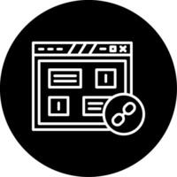 Hyperlinked Web Page Link Line Circle Inverted vector