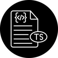 TypeScript Typed Code Icon Line Circle Inverted vector