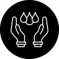 Conservation Based Save Water Sign Line Circle Inverted vector