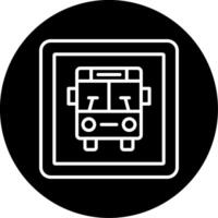 Informational Bus Signage Line Circle Inverted vector
