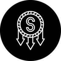 Prices Slashed Downward Tag Line Circle Inverted vector