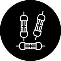 Electronic Resistor Component Line Circle Inverted vector