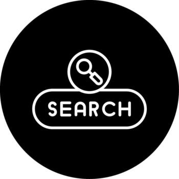Search Query Button Line Circle Inverted vector