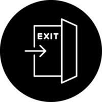 Illuminated Exit Direction Sign Line Circle Inverted vector