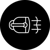 Rear Fog Light Symbol Line Circle Inverted vector