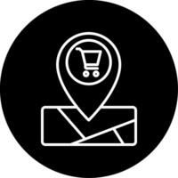Grocery Store Map Tag Line Circle Inverted vector