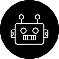 Humanoid Robot Prototype Line Circle Inverted vector
