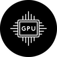 High End Graphics GPU Card Line Circle Inverted vector