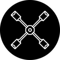 Classic Tire Iron Tool Line Circle Inverted vector
