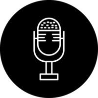 Studio Quality Streaming Microphone Line Circle Inverted vector