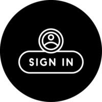 Sign In Access Button Line Circle Inverted vector