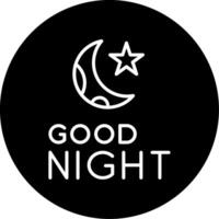 Sweet Good Night Message Line Circle Inverted vector