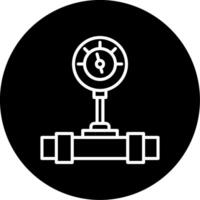 Oil Pressure Monitoring Gauge Line Circle Inverted vector