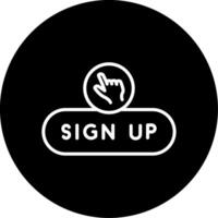 Sign Up Form Button Line Circle Inverted vector
