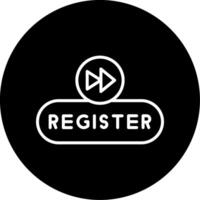 Register Account Button Line Circle Inverted vector