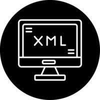 XML Tag Structure Icon Line Circle Inverted vector