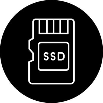 rápido cargando ssd almacenamiento línea circulo invertido vector